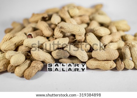 Salary text with peanuts on the board
