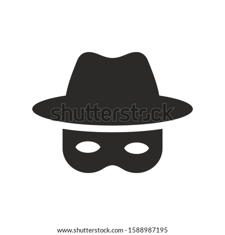 Spy icon. Browse the web privately in Incognito mode. VPN. Virtual private network. Vector icon isolated on white background.