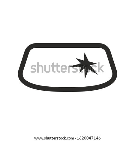 Broken windshield icon. Vector icon isolated on white background.