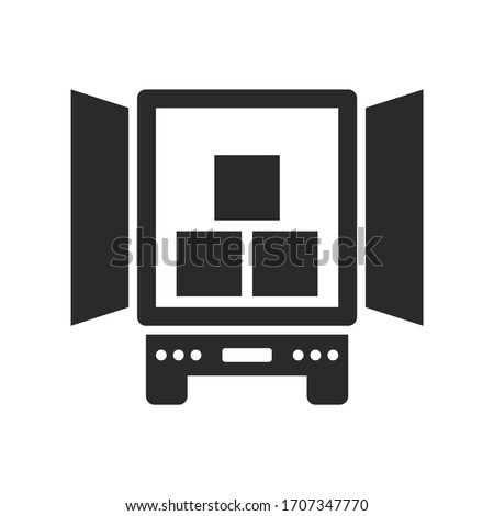 Delivery truck, semi trailer icon. Vector icon isolated on white background.