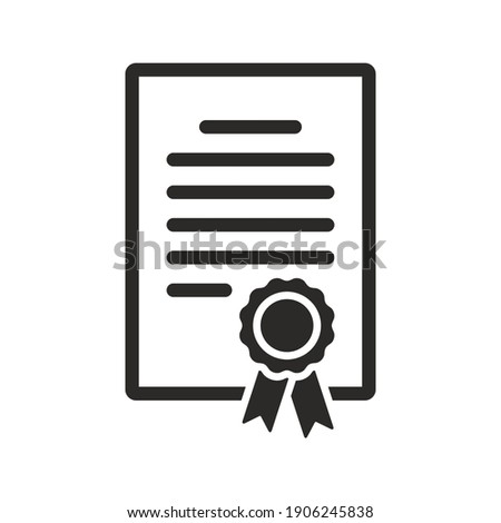 Certificate icon. Achievement, award, grant, diploma. Vector icon isolated on white background.