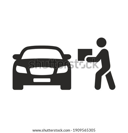 Curbside pickup icon. Order pickup. Vector icon isolated on white background. Foto d'archivio © 