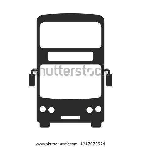 Bus icon. Double decker bus. Two floor bus. Vector icon isolated on white background.