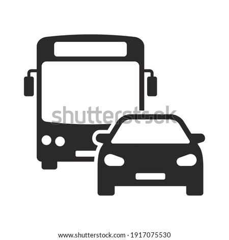 Commuter icon. Traffic. Busy road. Vector icon isolated on white background.