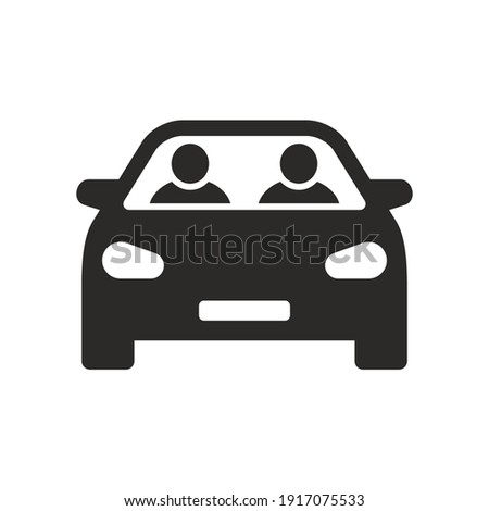 Carpool icon. Car sharing. Road trip. Vector icon isolated on white background.