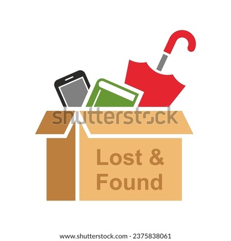 Lost items icon. Lost and found. Vector icon isolated on white background.