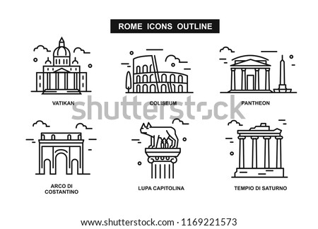 minimalist icon Rome flat line style. Vector