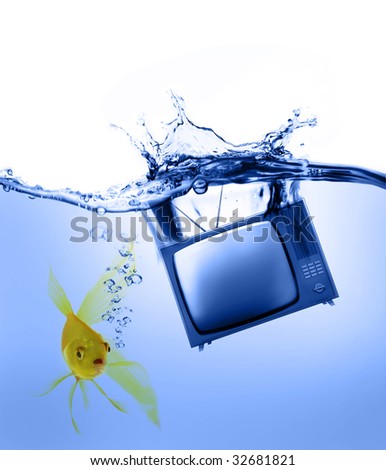 Sparks of blue water on a white background