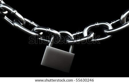 Chain Lock Isolated On Black Stock Photo 55630246 : Shutterstock