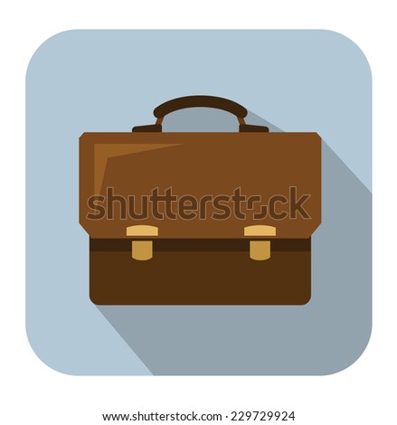vector color Briefcase icon set on white
