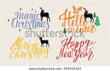 Greeting Card Design Vector For Happy New Year - 499654363 : Shutterstock