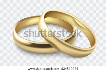 vector gold wedding rings isolated on white Imagine de stoc © 