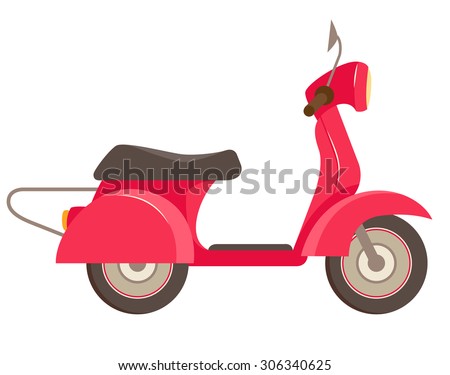 Vector illustration Red scooter