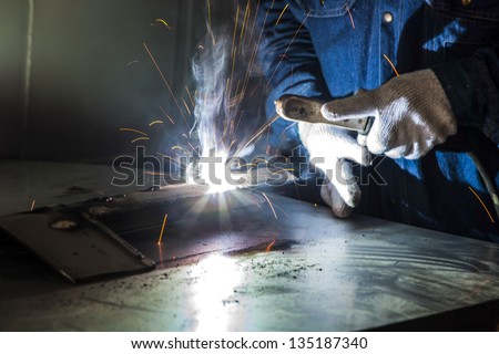 Which is the labor force welder welding machine welding.