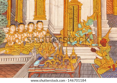 Murals at Wat Phra Kaew.