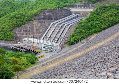 Dam to store water and generate electricity.