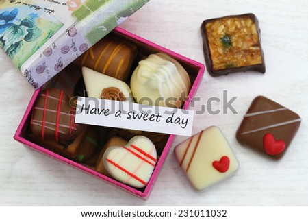 Have a sweet day card with box of chocolates
