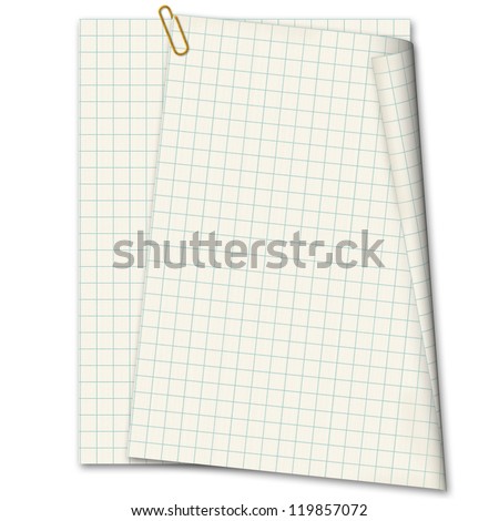Grunge notebook. A writing-book in a section with golden clip and red ribbon