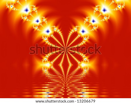 Electric Lake of Fire ! is an Abstract Fractal Background creating the illusion of a body of water with light reflected across it as if it were a pond, lake or ocean.