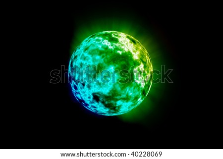 Environmental Green Planet Isolated on a Black Copy Space Background.