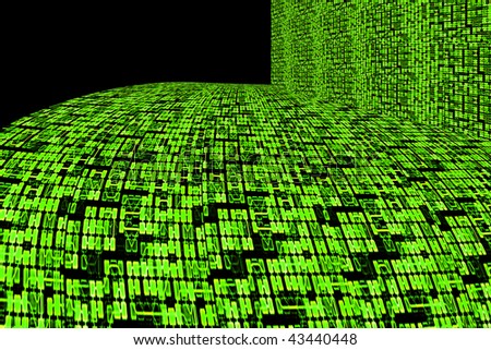Green Circuit Board or Information Super Highway Abstract Background Design