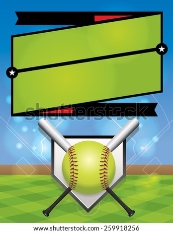 A vector illustration for a softball league flyer. Vector eps 10. EPS file is layered.