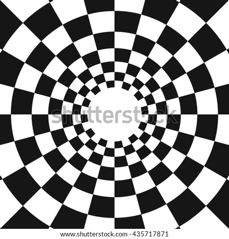 Vector Checkered Vortex Spiral Swirl Background