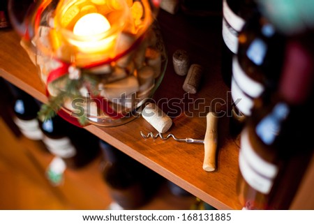Christmas decor with wine