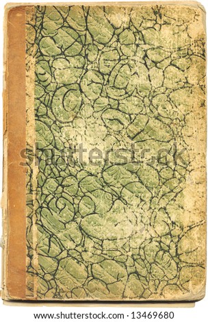 Old book with cover in imitation of stone isolated on white.