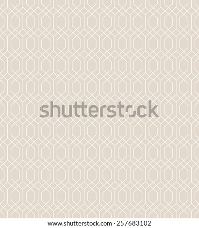 Abstract geometric pattern by lines. Seamless vector background. Beige and white ornament
