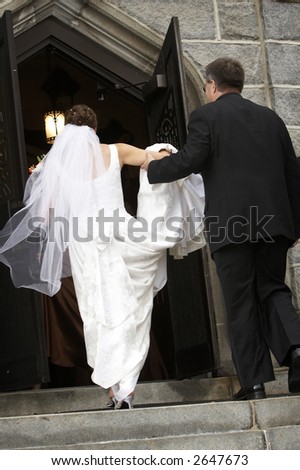 Bride entering the church