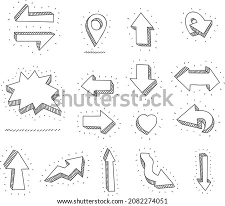 Arrows, chart elements, sppech bubbles and other vector doodle elements