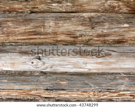 Fragment of country wooden house wall, useful as background