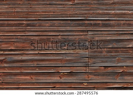 Brown wood paneling of the old barracks