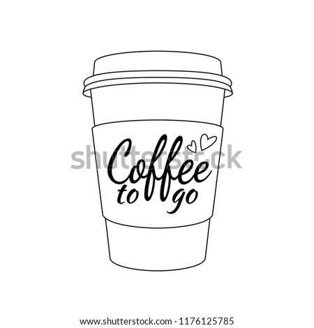 Vector realistic blank paper coffee cup for take away or to go isolated on white. Vector illustration.