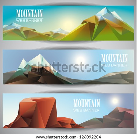 Low polly Mountains  web banners