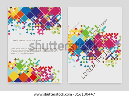 Vector  business brochure or magazine  with color squares cover  template