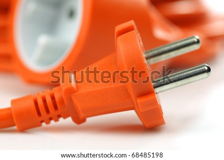 European electrical power cord on a white background