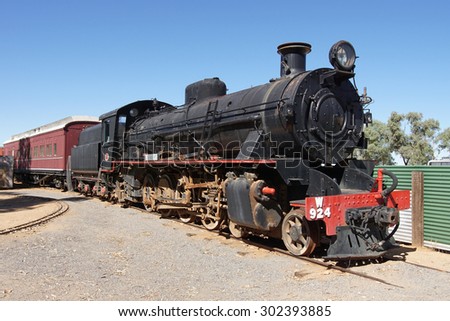 ALICE SPRINGS, AUSTRALIA - MAY 3, 2015: Old Ghan train on the Heritage Railway Museum on May 3, 2015 in Alice Springs, Australia