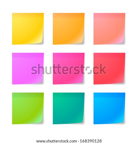 Illustration of a colored set of sticky notes
