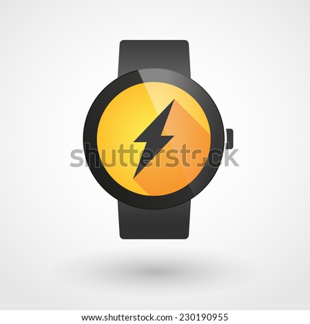 Illustration of an isolated smart watch icon with a lightning
