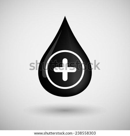 Illustration of an oil drop icon with a sum sign