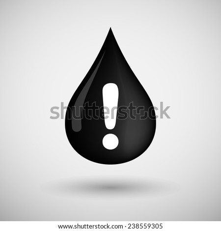 Illustration of an oil drop icon with an exclamation sign