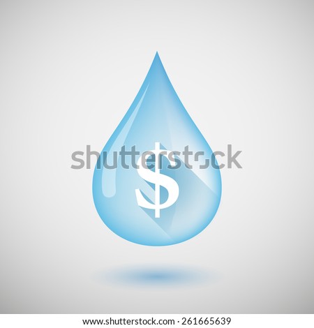 Illustration of a water drop with a dollar sign