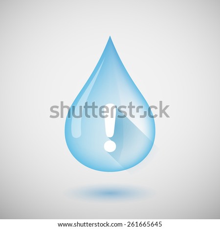 Illustration of a water drop with a an exclamation sign