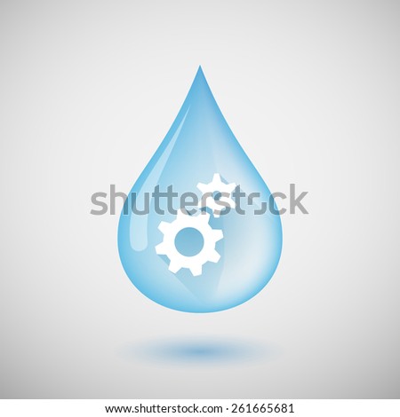 Illustration of a water drop with gears