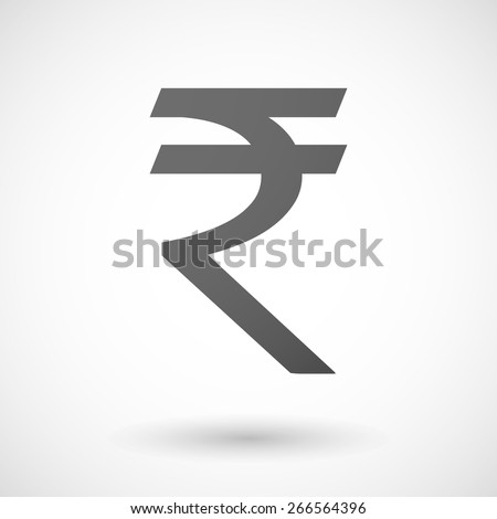 Illustration of an isolated grey rupee icon