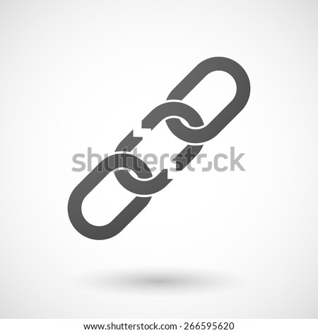 Illustration of an isolated grey broken chain icon