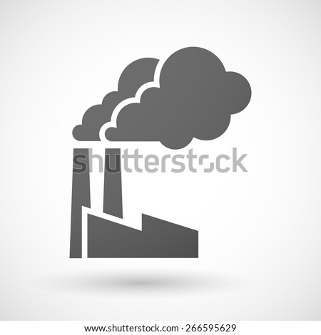 Illustration of an isolated grey factory icon