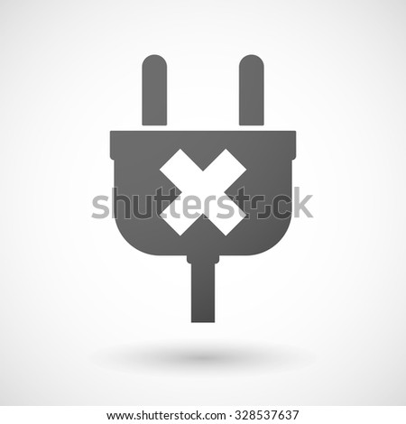 Illustration of an isolated plug icon with an x sign